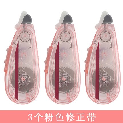 Tomow Kawaii cinta de corrección 10m CT-CAX5C 3 uds Mono transparente Uso del estudiante de corrección de silencio núcleo de reemplazo: Rosa