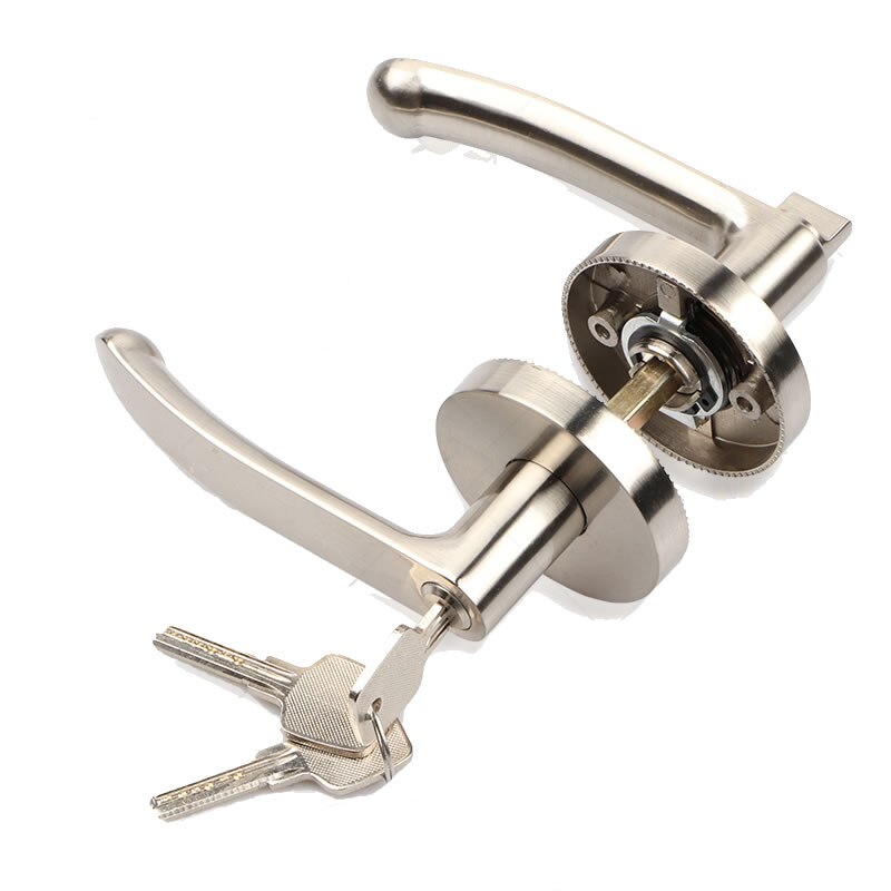 Enkeltbolt håndtag lås, til toiletbadeværelset soveværelse, med nøgle eller ingen nøgle, sort guldfarve, nem installation, dørbeslag