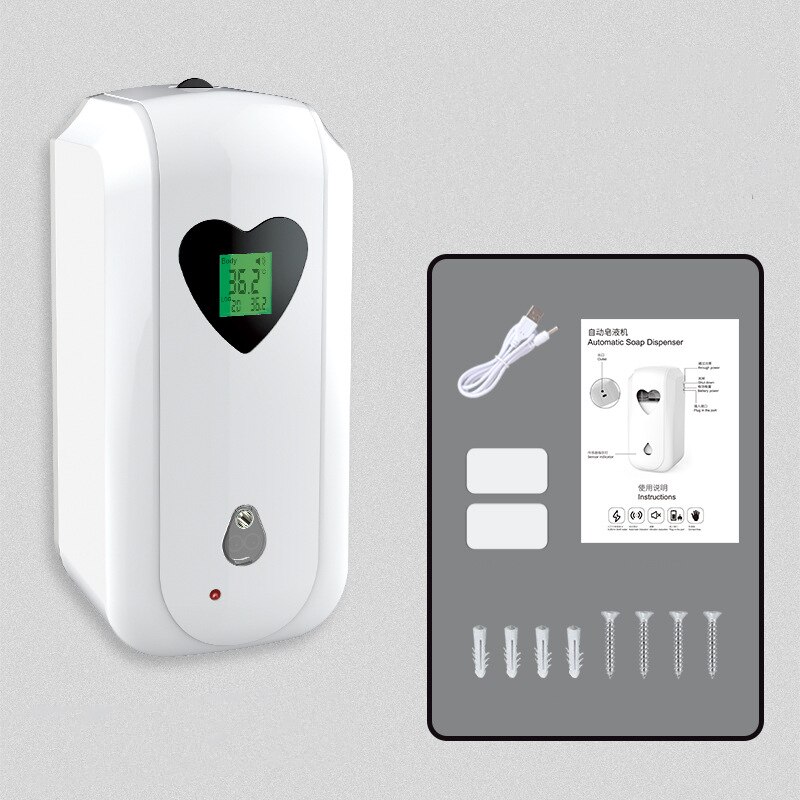 Automatic Alcohol Dispenser with Body Temperature Measurement Touchless Soap Dispenser with Temperature Alarm 850ML XHC88