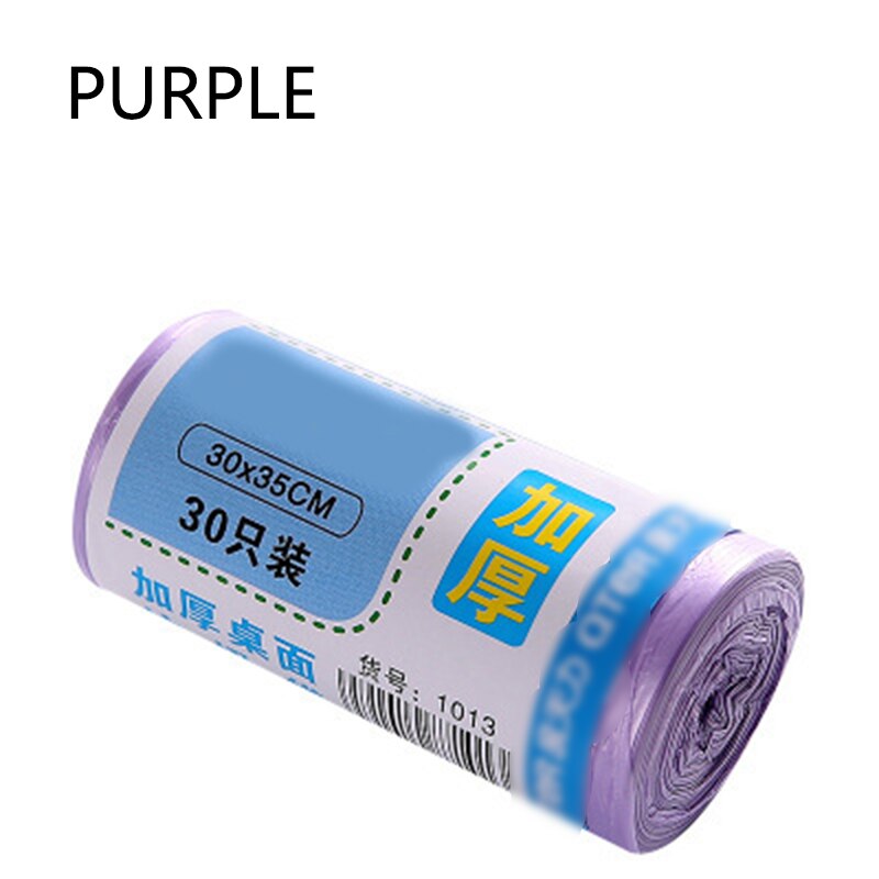 30Pcs/Roll Thicken Kleine Vuilniszakken Mini Desktop Prullenbak Vuilniszak Voor Huishoudelijke Schoonmaakmiddelen Afval Prullenbak Plastic tassen 30*35Cm: Paars