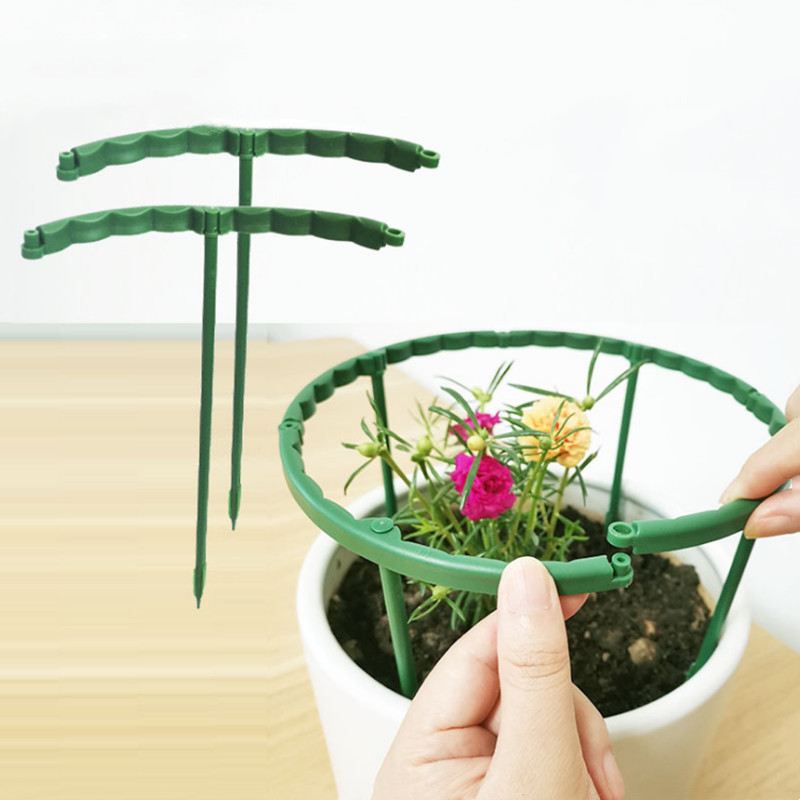 Suporte de planta de plástico pilha jardim semi-circular quadro suporte subir para flores crescente varanda flor gaiola titular jardim suprimentos