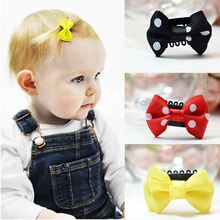 5 Pcs/lot Candy color Baby Mini Small Bow Hair Clips Safety Hair pins barrettes for toddler girls Kids Hair pin Accessories