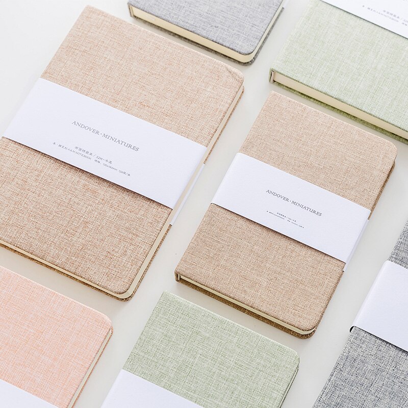 Cuaderno de con cubierta de tela Simple de 32K, cuaderno bonito en blanco para viajeros