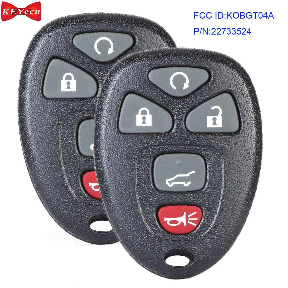KEYECU 2pcs for Pontiac G5 G6 for Buick for Chevrolet Remote Control Key Fob P/N 22733524 FCC ID KOBGT04A