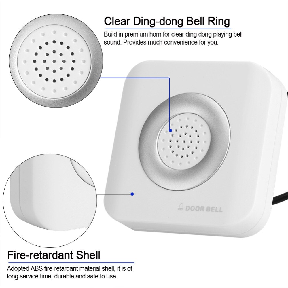 DC 12V Door Bell Alarm External Wired Doorbell Wire Access Control Door Bell for Home Office Access Control System