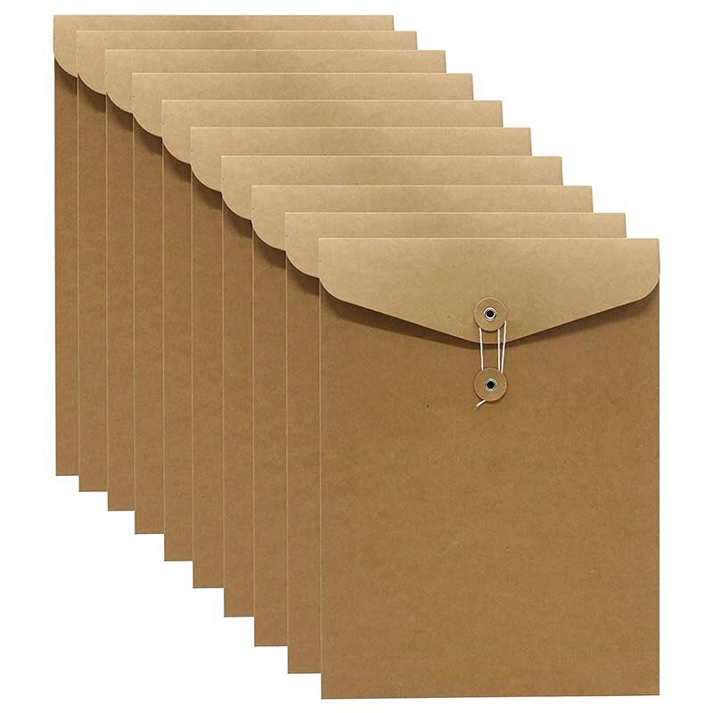 10Er Porte-Documents En Carton/Papier Kraft Dans A4 Format, porte-documents, porte-documents, Dossier, 31X24 Cm: Default Title