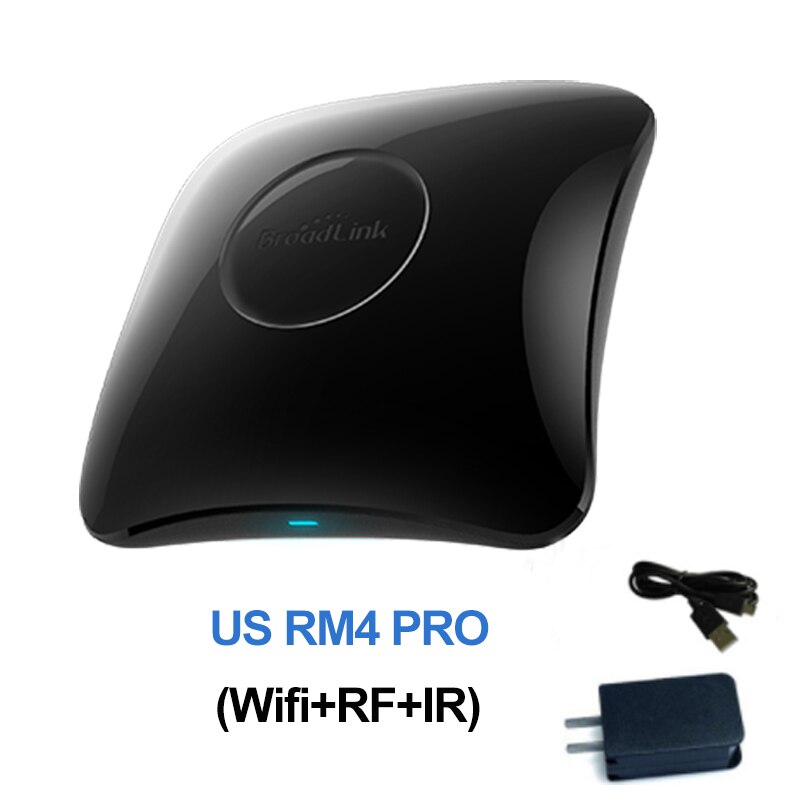 Broadlink-control remoto Universal RM4 PRO Smart Home, Wifi, RF, IR, HTS2, Sensor de temperatura y humedad, funciona con Alexa y Google: Broadlink RM4 PRO US