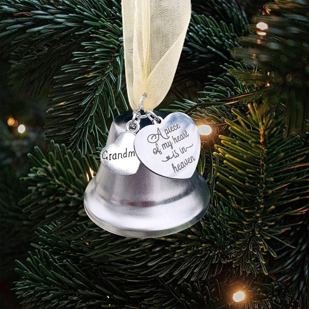 Campana de Ángel colgante de campana de Navidad, adorno conmemorativo para la pérdida del ser querido, de recuerdo de fieltro, decoración colgante para árbol de Navidad