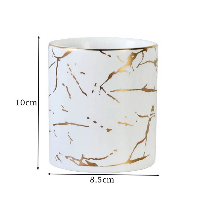 1 sztuk stojak na pędzle robić makijażu marmuru pędzle robić makijażu kubek ceramiczny Organizer robić przechowywania kosmetyków łazienkowy uchwyt na szczoteczkę robić zębów Caja Maquillaje