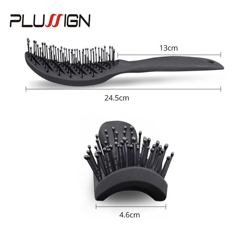 Belle brosse pliante humide noire et rose, à dents larges, démêlante, Mini peigne à cheveux pour coiffeur, 1 pièce/lot,