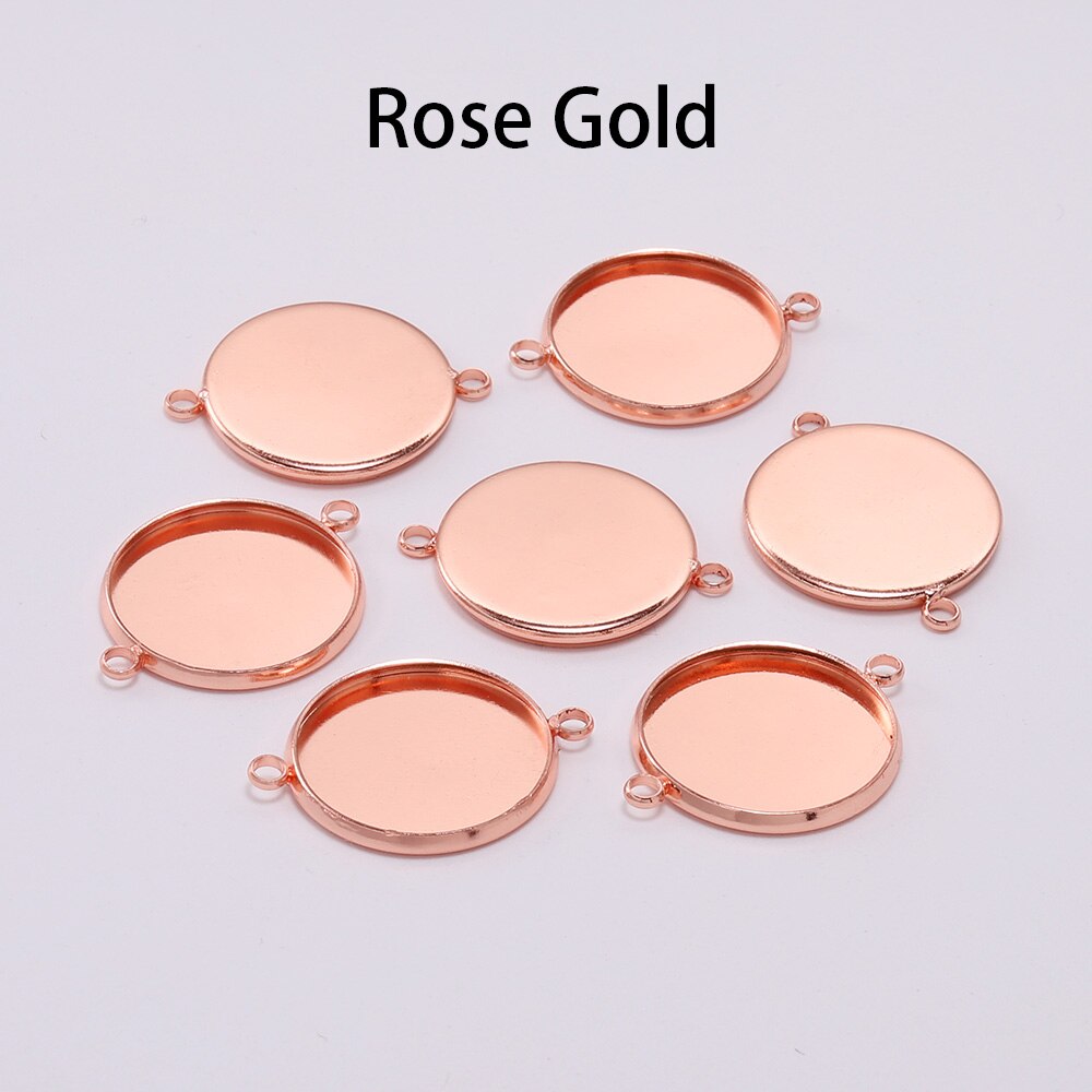 Conectores de Base de cabujón para pulsera de 20 piezas, ajuste de bandeja Base de camafeo, bisel, suministros en blanco para fabricación de joyas, accesorios DIY