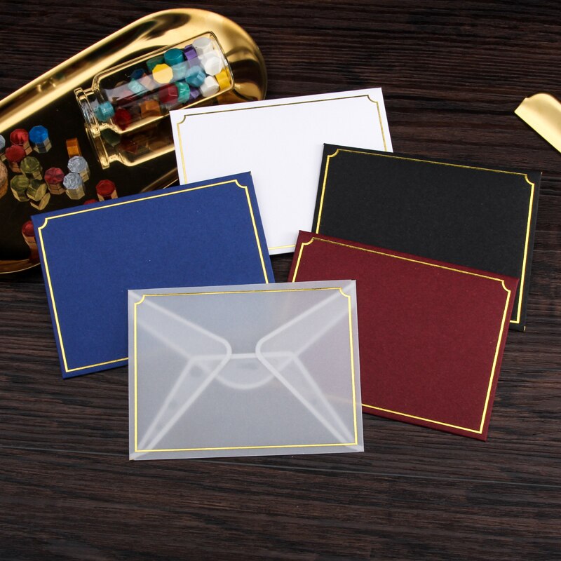 20pcs/set Transparent Paper Envelope Stamping Print Thicken Paper Envelope for Wedding Letter Invitation Scrapbooking