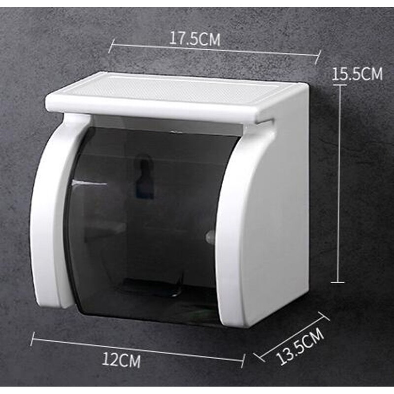 Waterproof Toilet Paper Holder Tissue Holder Roll Paper Holder Box Durable Bathroom Accessories Free punch SQ-5083