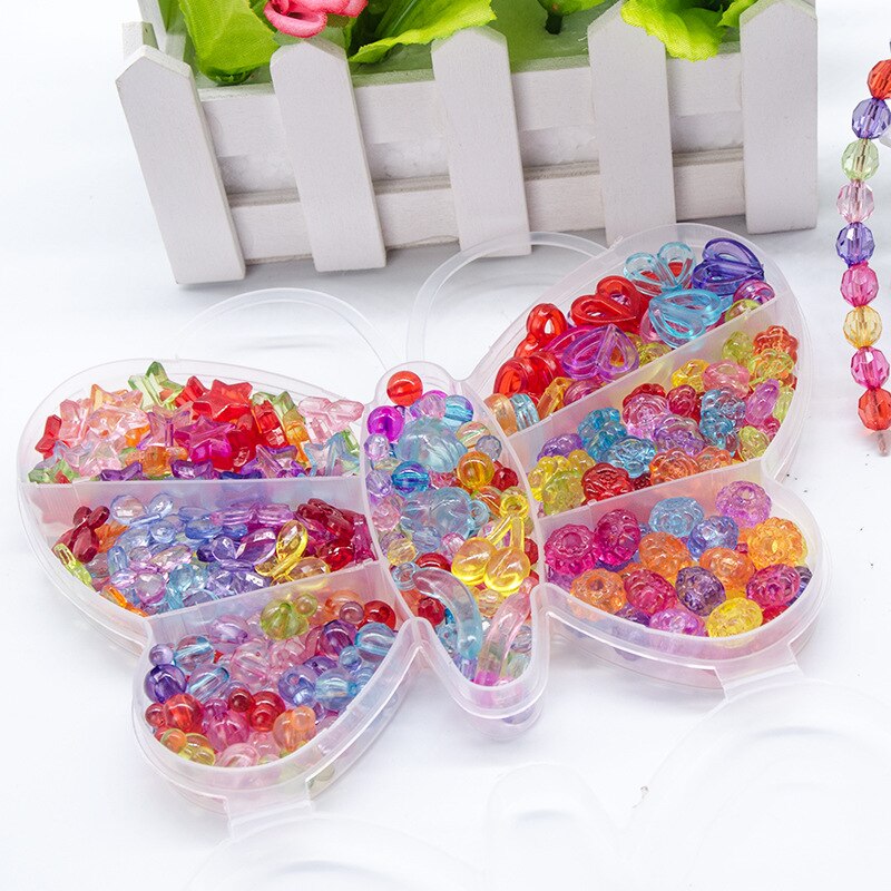 Perler legetøj til børn snøring smykker halskæde pige sommerfugl håndarbejde børn materiale læring uddannelse kreativitet legetøj