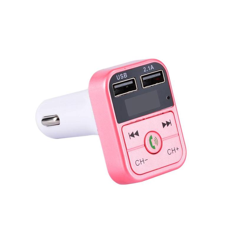Handsfree Wireless Bluetooth FM Transmitter LCD MP3 USB MP3 Player FM Charger Player Modulator Auto F5E6: pink