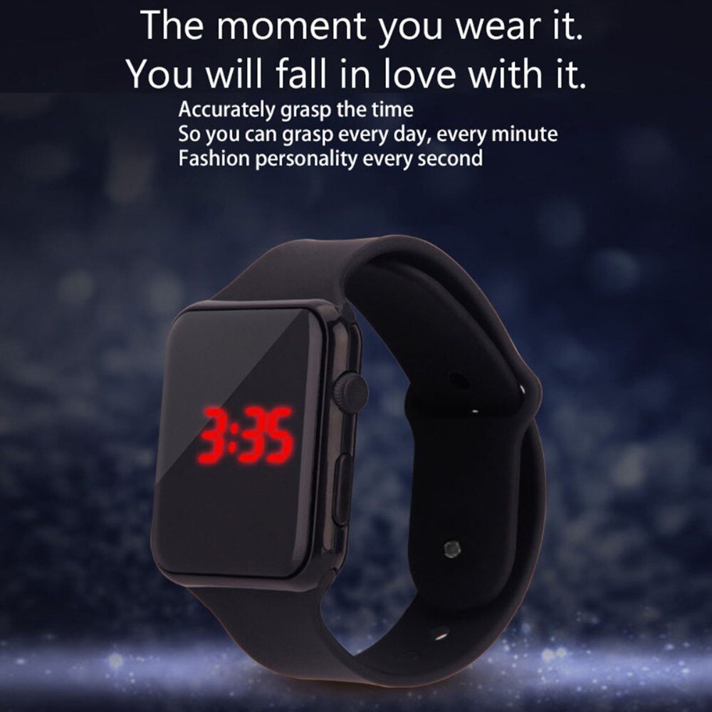 Montre led rouge pour garçon et fille, montres d'étudiant, fournisseur d'électricité électronique, reloj hombre relogio feminino zegarek damski