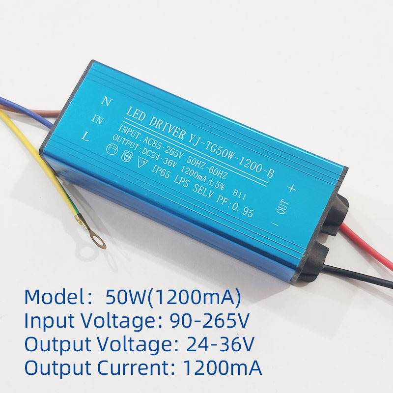 led driver power supply ballast AC85V-265V outdoor street lamp floodlight spotlight waterproof transformer 20W 30W 50W 70W 100W: Gold