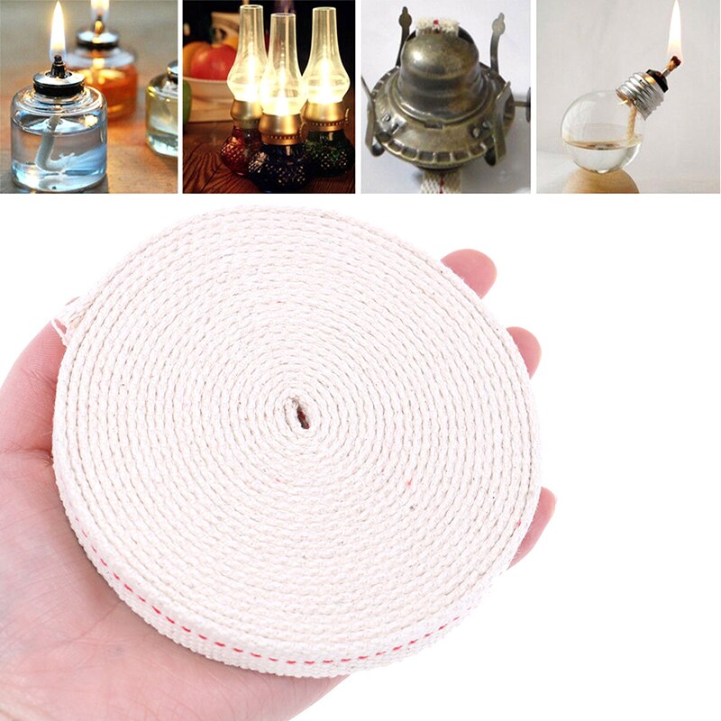 4.5M Voeten Witte Platte Katoen Alcohol Lont Olie Lamp Wieken Brander Voor Glas Olie Lampen Lantaarns Accessoires