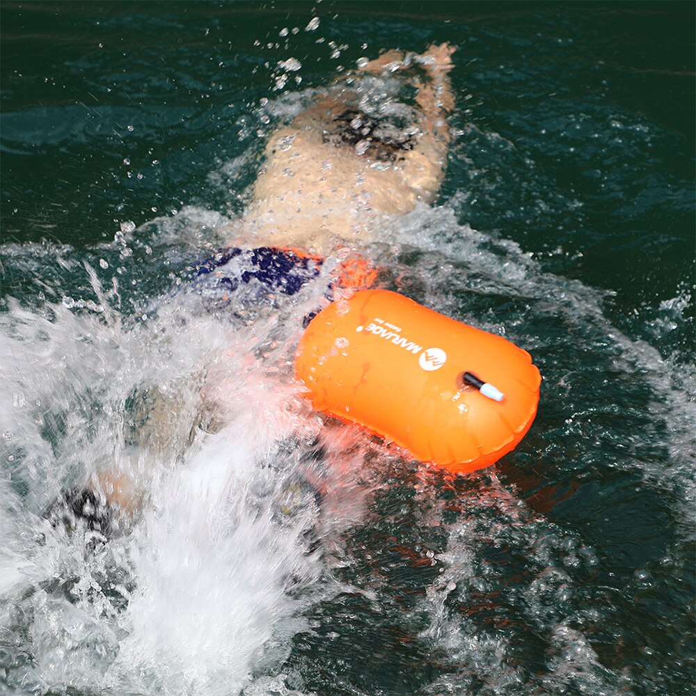 Pva Opgeblazen Draagbare Veiligheid Levensreddende Zwemmen Boei Met Taille Riem Outdoor Water Sport Opvallend Kleur Zwemmen Zak