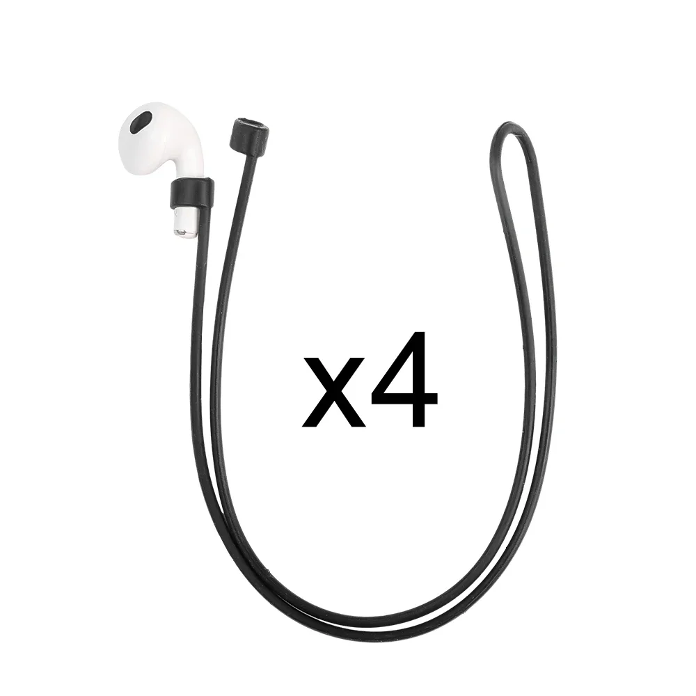 Cuerda de silicona antipérdida para auriculares AirPods 1, 2, 3 Pro, inalámbrica, Bluetooth, correa para el cuello, cordón, 4/1 Uds.: 3XS / Caqui