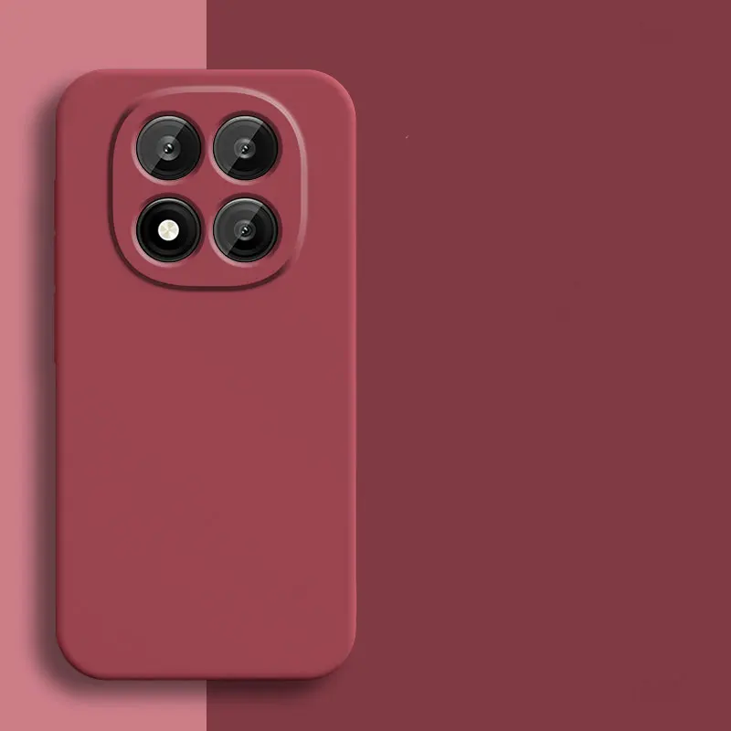 Custodia in silicone originale per Xiaomi Redmi Nota 14 pro più Custodia morbida antiurto per Xiomi Redmi Nota14 4G 5G indietro Funda: Tessuto di cotone / Rosso