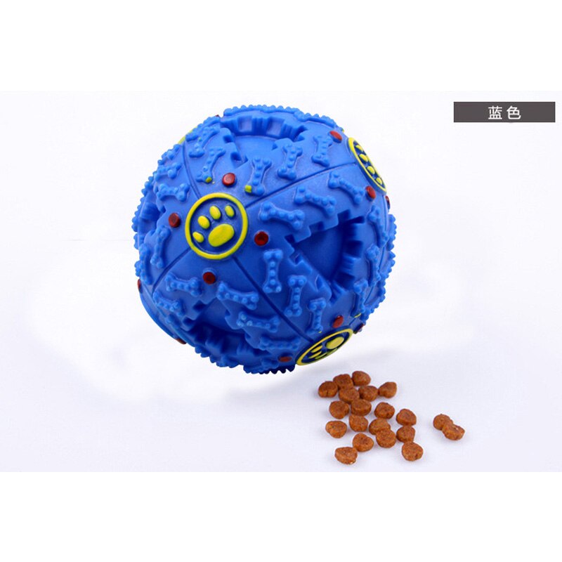 Color snack ball pet toy dog grinding teeth rubber nibbling toy dog toy: Blue / S