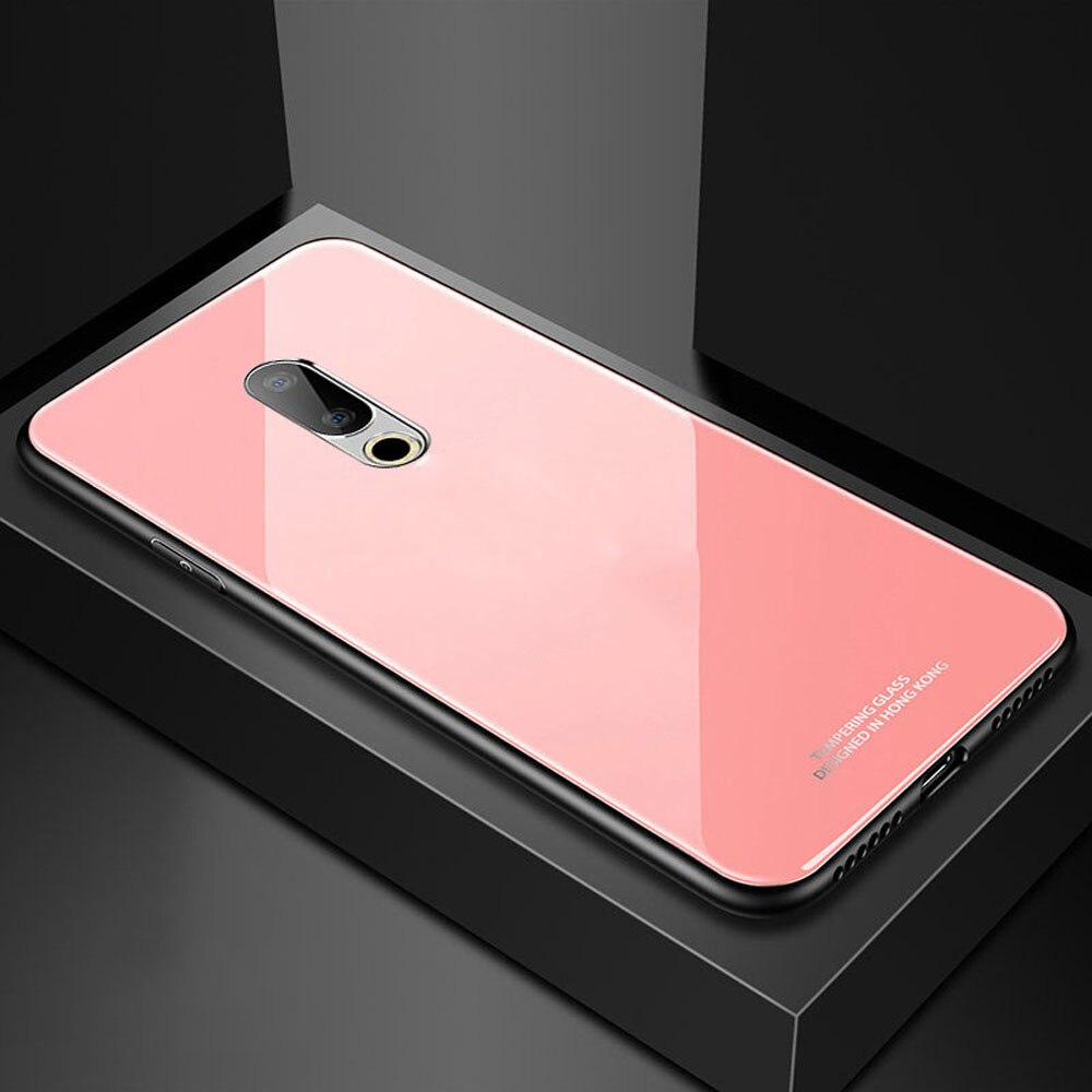 Gehard Glas Coque Cover 6.0For Meizu 16 Case Voor Meizu 16th 16 Th Plus M882q M892q Telefoon Terug Coque Cover case: For Meizu 16 / Pink