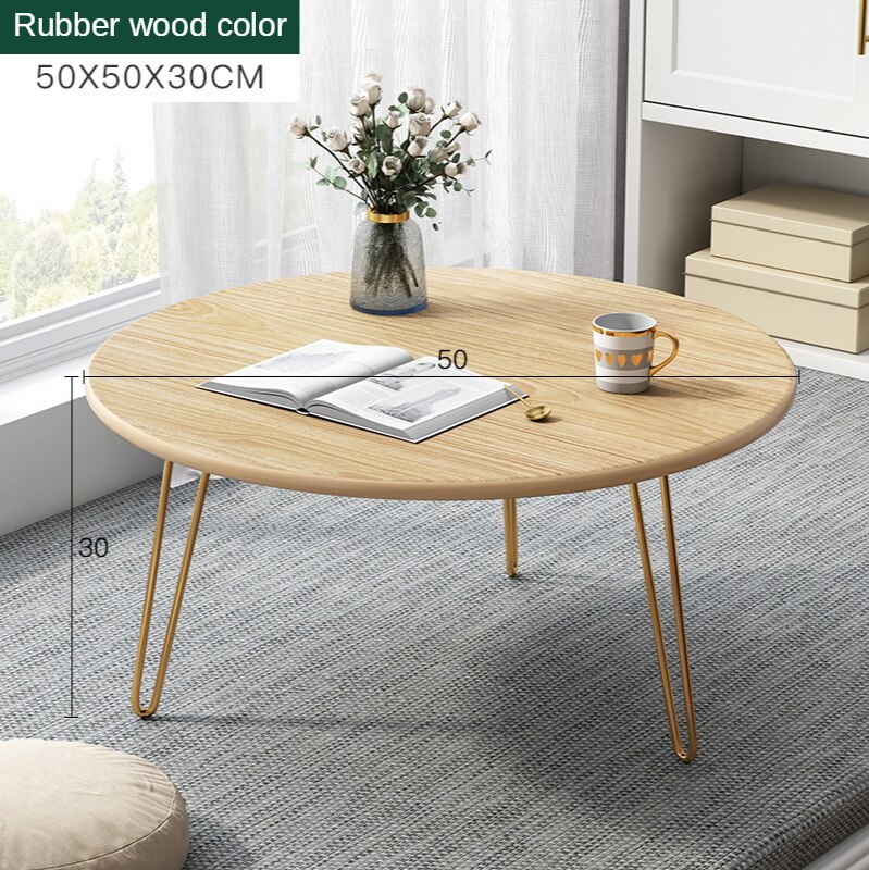 K-Star Bay Window Small Coffee Table Light Luxury Home Balcony Small Table Simple Modern Sitting Tatami Table: Round Wood 50x50x30
