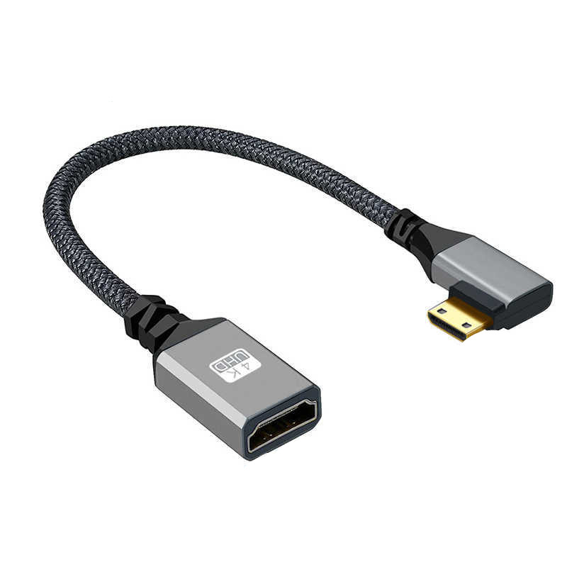 Mini hdmi till hdmi adapterkabel 4k @ 60hz hdmi 2.0 18 gbps 3d hane till hona-konverterare för bärbar dator stationär dator till hdtv projektor kamera: Orange