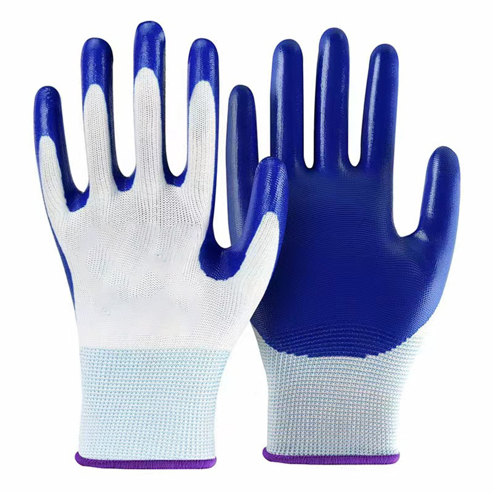 Safety Working Gloves Premium Nitrile Coated Builders Excellent Grip Gardening Grip Industrial Protective Work Flexible Gloves