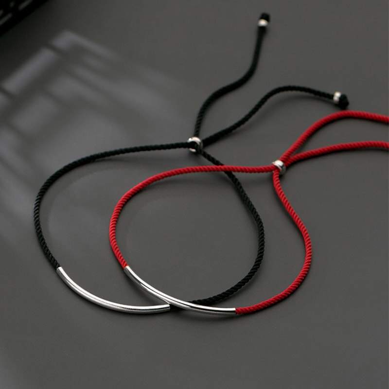 AIFENAO braccialetti alla caviglia con ciondolo a forma di filo rosso a tubo lungo in argento Sterling 925 per donna cavigliere in corda gioielli per donna all'ingrosso