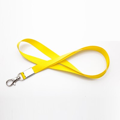 Hanging Neck Rope Lanyard for ID Card Holder ID Pass Card Name Badge Holder Keys Metal Clip: Yellow
