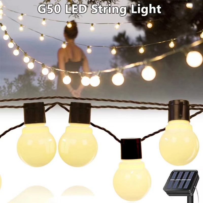 Bombillas G50, luz ambiental, guirnaldas de luces Led, luz Solar para exteriores, de boda, Navidad, decoración del jardín del hogar