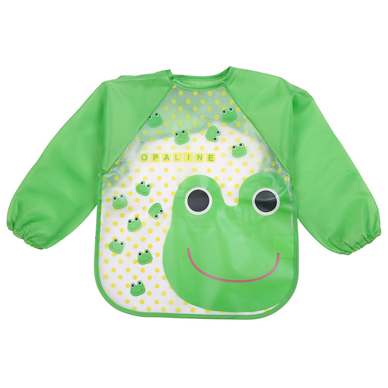 Robe imperméable à manches longues pour bébé, imprimé de dessin animé, Anti-port, bavoir inversé, Style d'alimentation pour bébé, résistant à la saleté, bavoir mignon à la: D