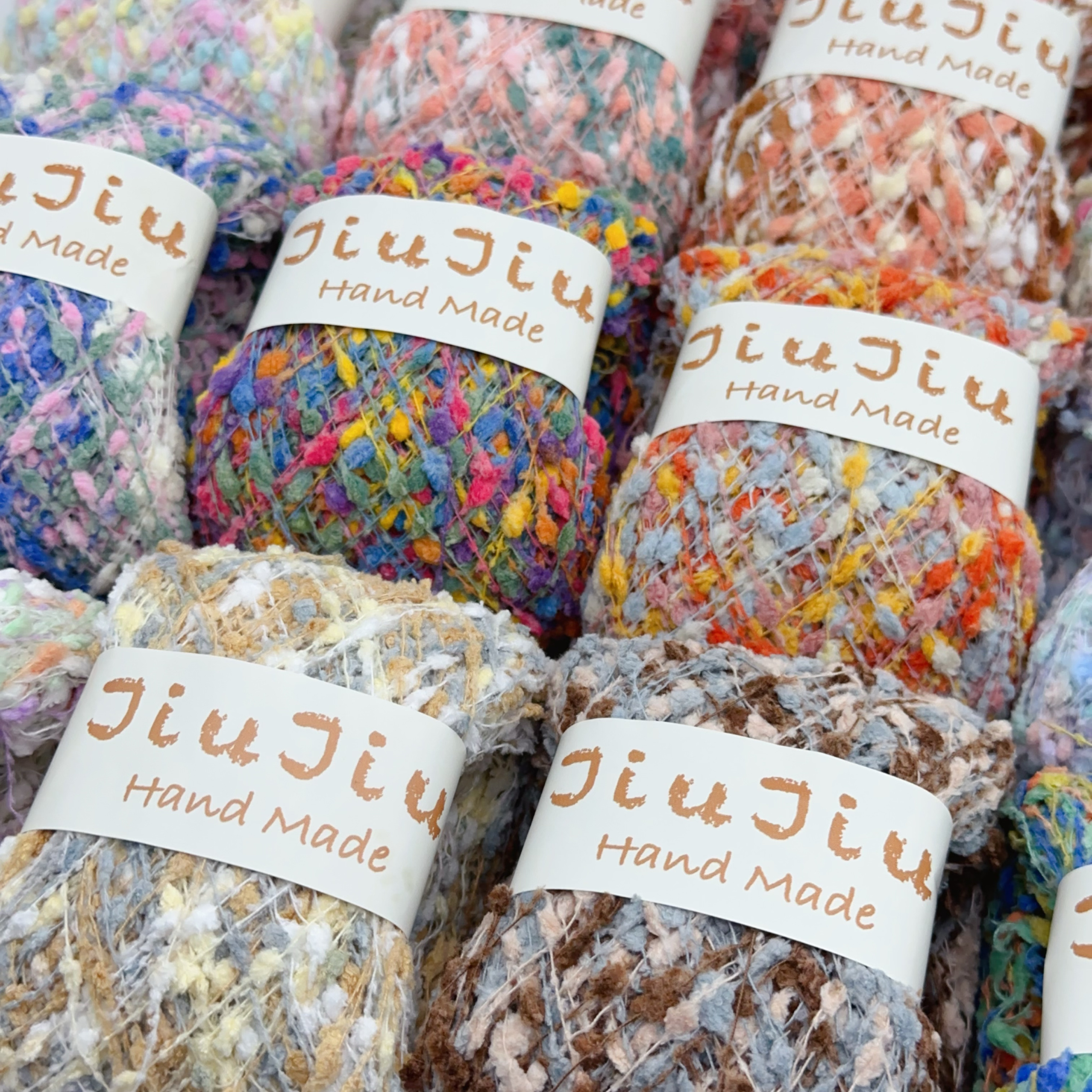 Chrysanthemum Yarn Ball Wool Starry Sky Flower Pattern DIY Hand Woven Coarse Mixed Color Thread Plush Yarn Ball Crochet Hook