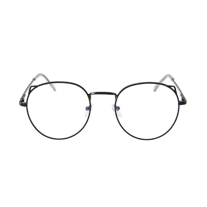 Antiblått ljus söta runda kattöron glasögonbågar dator ögonskydd optiska glasögon unisex