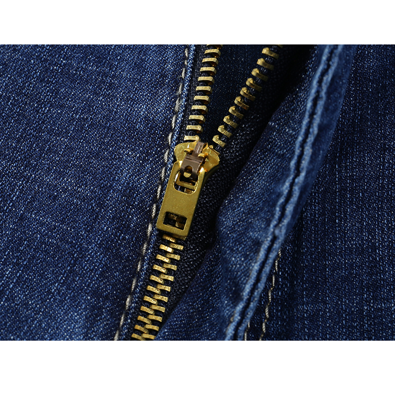 Kstun jeans herr slim fit blå sommar tunna slitna jeans herr streetwear hip hop jeansbyxor herrkläder