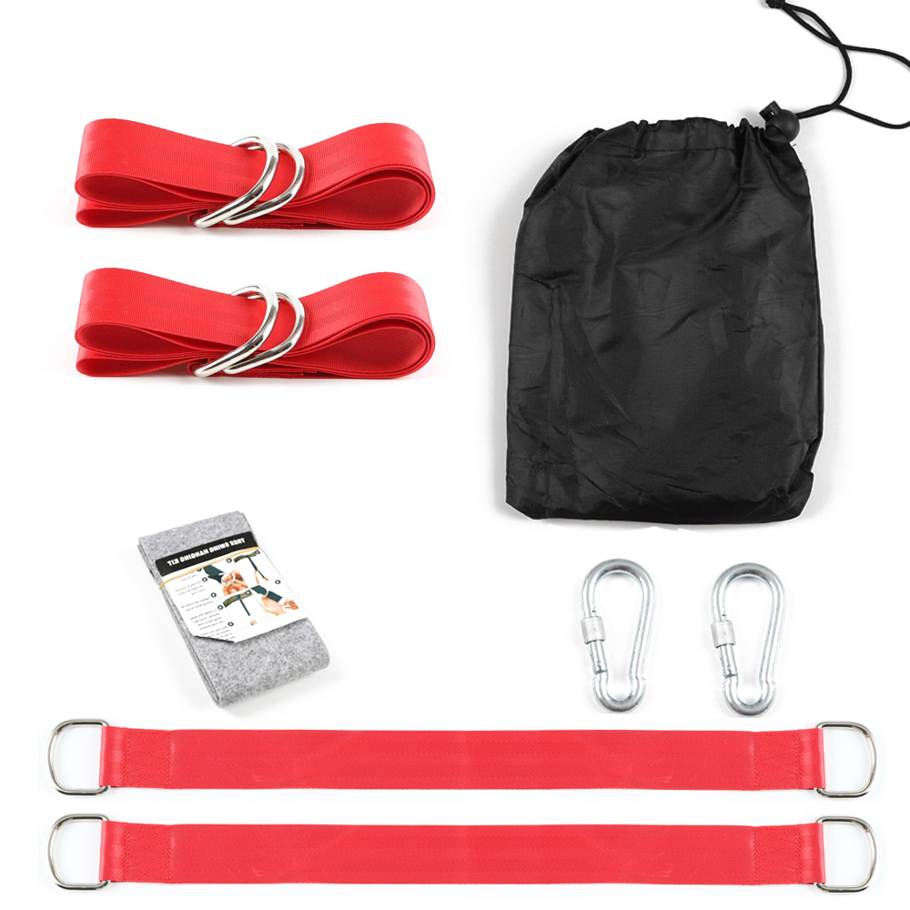 Kit de sangles de balançoire d'arbre, accessoires de camping, noir, 2 m, 2 pièces: Rouge