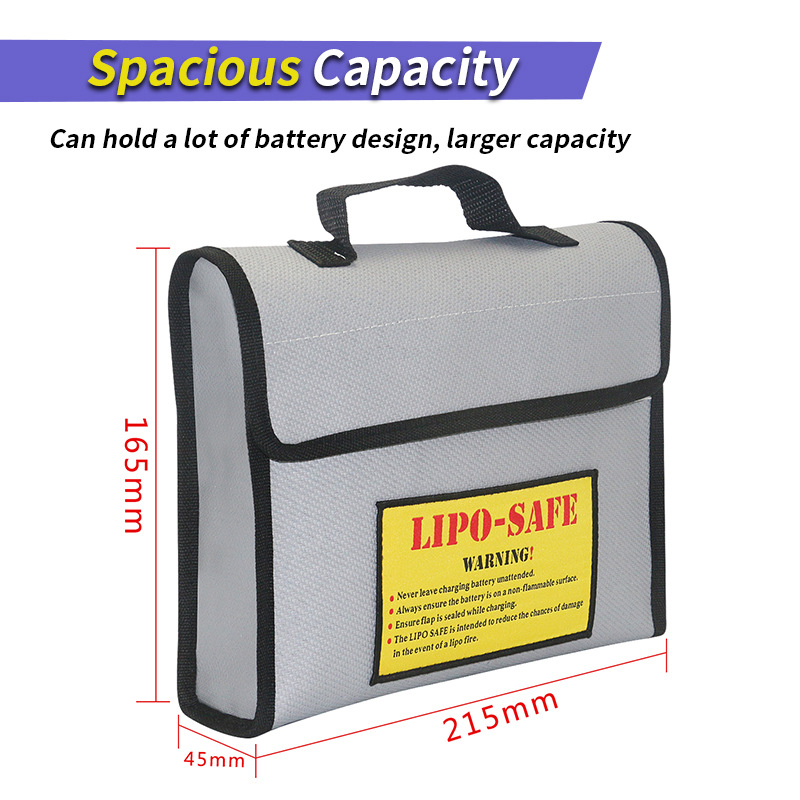 Multi-function Lithium Battery Explosion-proof Bag 1000 MAh Safety Charging Flame-retardant Storage Bag Zipper Fireproof Bag: green