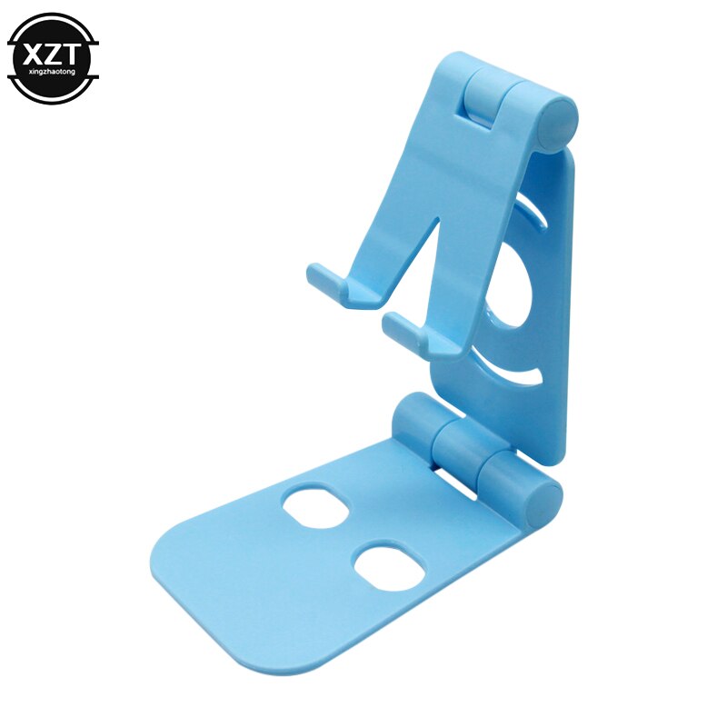 Suporte universal de celulares para iphone, suporte dobrável para celulares iphone xs xr 8x7 6 e samsung galaxy s10 s9 s8 mesa suporte da tablet: BLUE