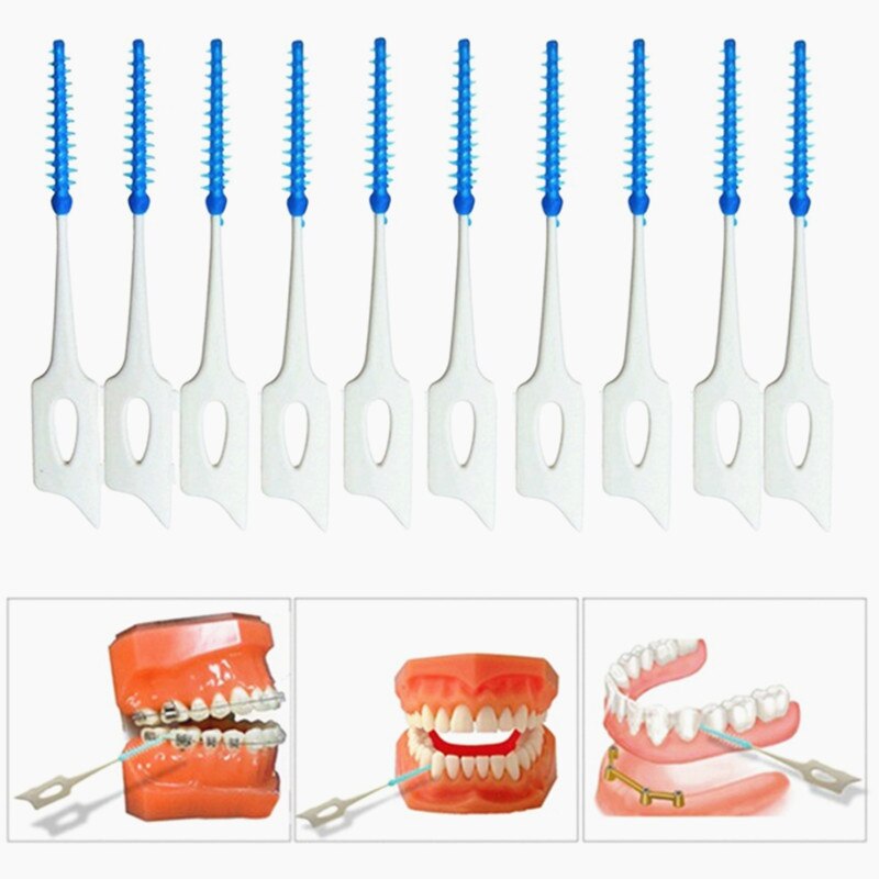 20 stk tanntråd interdental børste tenner pinne tanntråd tannpirker myk silikon tanntråd plukk munnhygiene tannrengjøringe