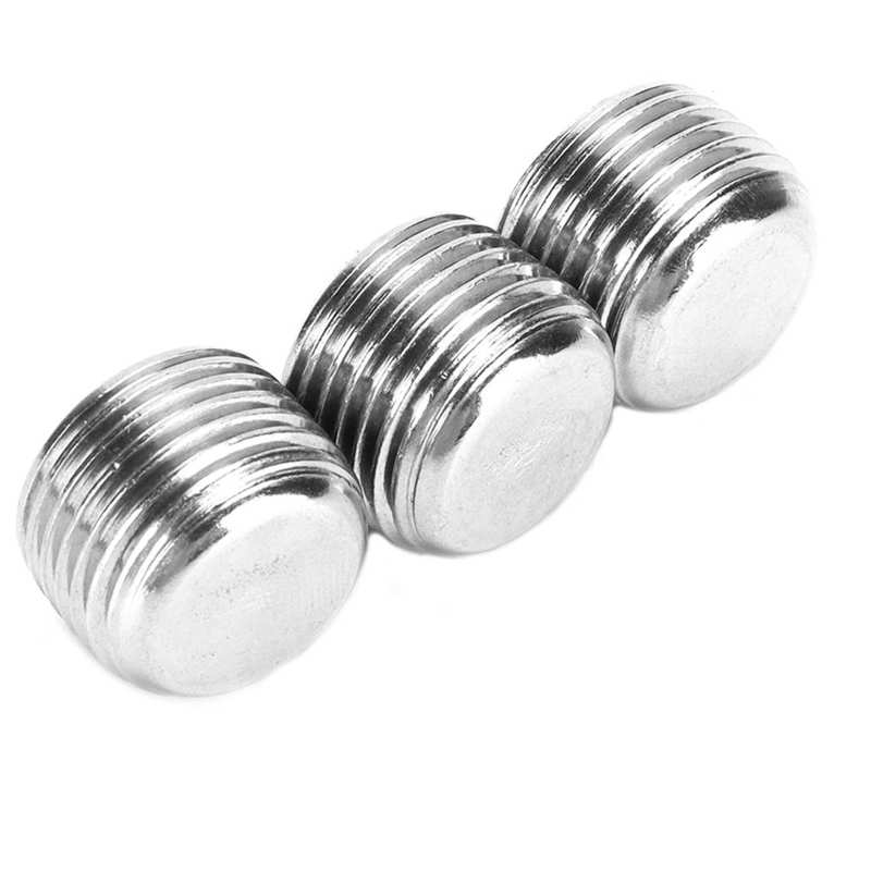 3pcs 1/2in NPT Pipe Plug Male Thread Fitting Internal Hex Thread Connector Car Accessories Stainless Steel