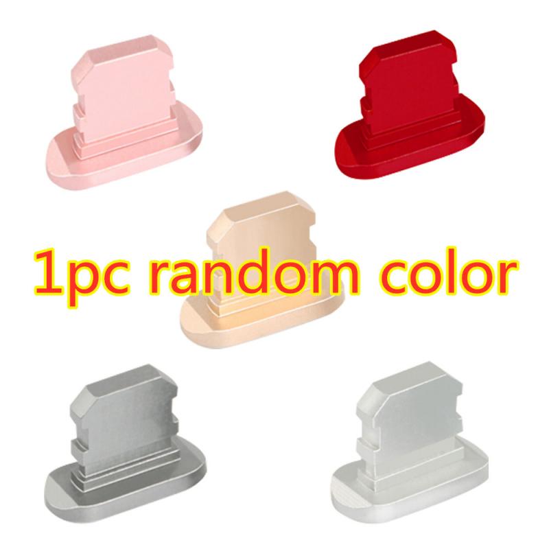 Bouchon Anti-poussière en métal coloré pour téléphone portable, 1 pièce, bouchon de chargeur, housse pour IPhone X XR, accessoires de téléphone portable: random color