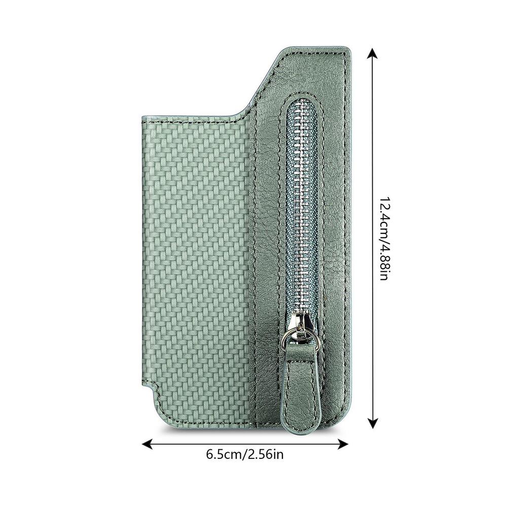 Selbst klebende Telefon Brieftasche Karten Halfter Pu Leder Brieftasche für praktisch hülle multifunktion Ale Telefon Brieftasche für Münzen Karten: Grün