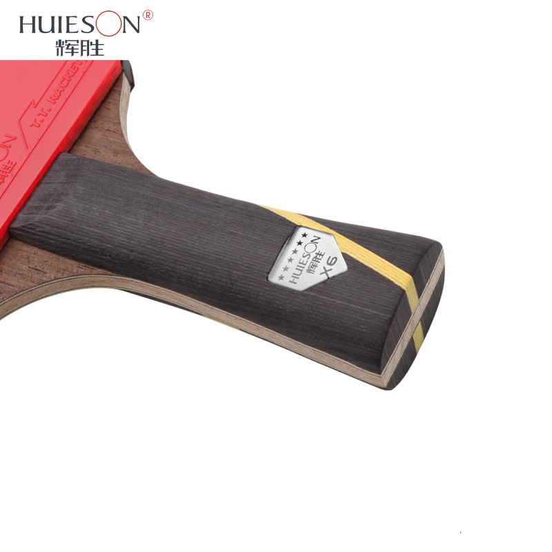 Huieson-Conjunto de raqueta de tenis de 6 estrellas, nueva raqueta de Ping Pong de fibra de carbono con cubierta, Accesorios de Tenis de Mesa, pelotas