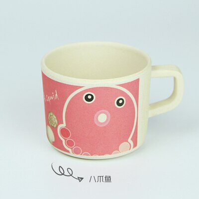 Babymuggar bambu djur söta babydrinkware med handtag natursäkert material barndrinkware: 3