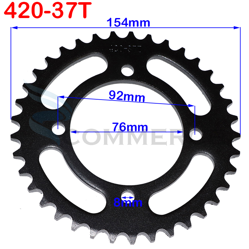 420/428 Chains 35T/37T/39T/41T/43T/45T/48T Motorcycle Chain Sprockets Rear Back Sprocket Cog For 110cc 125cc 140cc Dirt Pit Bike: 420-37T