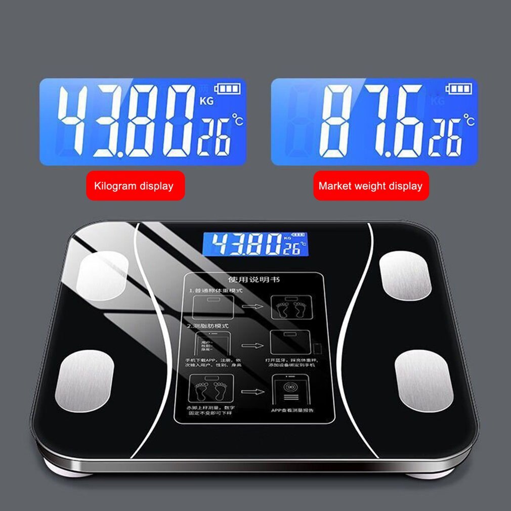 Smart Scale With Wireless Connection Body Weight And Body Weight BMI Body Fat Muscle Mass Water Weight Battery Type