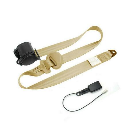 Ceintures de siège de voiture, gris Beige, pour 3 points, avec câble de sécurité, boucle rigide incurvée, accessoires de voyage: Beige