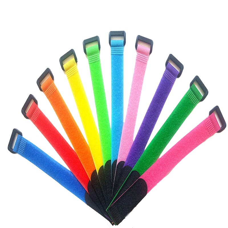 Sangle Velcro pour vélo, lot de 5 pièces de 30cm, sangle de fixation pour canne à pêche, bouteille de cyclisme